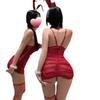 Lencería Sexy de Navidad Sexy Deseo Puro Ropa Sexy Uniforme de Chica Conejita Roja Conjunto de Pijamas Qqny Año Nuevo Deseo Puro