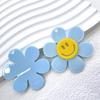 55 Han Feng Feito à Mão Camada Dupla Patch Glitter Cor Macaron Smiley Flor Pingente para Celular Chaveiro Acessórios DIY