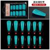 Uñas Ballet Color Sólido Dulce Largo 100 Piezas Blíster Caja Azul Pequeña Caja Transparente Uñas Manicura Acabadas Ataúd Trapezoidal