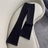 Jeans de Campana Negros para Mujer 2025 Invierno Tendencia Nuevos de Tiro Alto Adelgazantes Elásticos de Campana Hasta el Suelo
