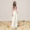 Versión mejorada: Pantalones vaqueros de cintura alta para mujer, ultrasuaves, de pierna ancha, para otoño de 2026, holgados y versátiles, de largo hasta el suelo, de Yichun