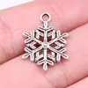 22x 16mm 1.2g aleación de plata antigua accesorios para joyería DIY serie navideña colgante de copo de nieve