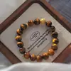 Pulseira de Pedra Olho de Tigre Natural de Alta Qualidade Estilo Maillard 10mm