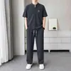 Conjunto Transpirable de Dos Piezas de Venta Caliente para Hombres Jóvenes Verano 2026, Camisa de Manga Corta de Color Sólido Estilo Old Money Más Talla