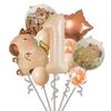 Globo de Papel de Aluminio con Forma de Capibara Marrón de Dibujos Animados Transfronterizo Tema Kabibala Traje para Fiesta de Cumpleaños Ceremonia