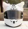 Accesorios Decorativos para Casco de Motocicleta Lazo Rojo Doble Capa Extra Grande Orejas de Gato Blancas Lindos Accesorios Versátiles