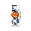 Decoração de porta de carta fantasma de abóbora BOO Halloween, material acrílico, decoração de janela, pingente de varanda com pingente de corda