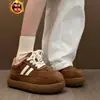 Mocassins Robustos para Mulheres Outono e Inverno 2025 Novos de Nicho Sola Grossa Aumenta Altura Sapatos de Treino Alemães, Tênis Casuais Fofos e Versáteis