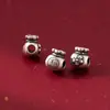 Plata Pura 999 Carácter de la Fortuna de Plata 3D Estilo Chino Bolsa de Dinero Cuentas Espaciadoras 9mm Pulsera Vintage Cuentas Sueltas Material de Cuerda Trenzada Accesorios S0954