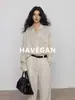 Camisa de Manga Larga Yujian HAVEGAN/Otoño de Tencel Lino para Mujer, Chaqueta Casual Estilo Old Money con Protección Solar, Top Relajado