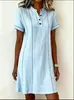 Vestido Casual de Verano Suelto Popular con Estampado, Cuello Alto de Pie, Botones, Sitio Independiente Transfronterizo Europeo y Americano 2026 Amazon