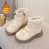 Botines Martin para Niña Zapatos de Algodón de Doble Capa para Niños 2026 Nuevo Estilo Otoño/Invierno Botas de Nieve con Forro Polar Botitas de Piel Princesa