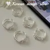 Puesto de Celebridad de Internet Dongdaemun de Corea del Sur Joyería de Plata Anillo Retorcido Multicapa de Plata de Ley S925 Diseño de Nicho de Alta Gama Versátil