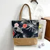 Nova bolsa transfronteiriça Moda feminina de grande capacidade Impresso Bolsa de ombro Bolsa de compras portátil Bolsa de compras por atacado