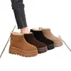 Botas de Nieve Retro de Suela Gruesa para Mujer 2026 Invierno Cálidas Botines Cortos Engrosados para Mujeres Bajitas para Aumentar la Altura Zapatos de Algodón Birkenstock Botas Martin