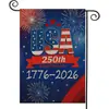 Comercio Exterior Transfronterizo Más Vendido Bandera de Jardín Americana del 250º Día de la Independencia Decorativa Colgante para Patio de Vacaciones Manoir Imitación Lino