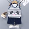 Chaleco de algodón para niños, traje de verano para niños y niñas, pantalones cortos, ropa de verano, ropa de bebé, ropa infantil al por mayor, 2024