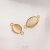 Pingente Preserva Cor Banhado a Ouro Claro 14K Inlaid Olho de Gato Redondo Borda Oval Acessórios para Brincos Pulseira Joias DIY