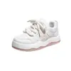 Sapatos da Moda Estrela com Solado Grosso para Aumentar a Altura, Tênis Confortáveis de Estilo Universitário Simples, Sapatos Rosa Femininos Estilo Coreano Atacado