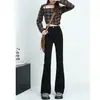 Calça Jeans Micro-La Feminina Primavera e Outono Estilo Americano High Street Retrô Cintura Alta Emagrecedora Flare Calças Pequenas High Street Verão
