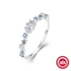 Anillo de Plata de Ley S925 para Mujer, Estilo Coreano, Joyería de Verano Hueca con Incrustaciones de Diamantes, Diseño de Nicho, Dedo Índice, Estilo Ins