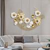 Lujo ligero pared dormitorio sala de estar Colgante de hierro decoración de fondo de sofá decoración de pared tridimensional estilo chino nuevo hoja de ginkgo para colgar en la pared