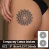Adesivos de Tatuagem Temporária Cruzados com Padrão Mandala Sexy para o Peito São à Prova d'Água, Resistentes ao Suor, Duradouros, Sexys e Têm um Toque de Luxo para o Peito e Coxas