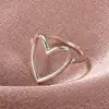 Anillo de apertura de doble amor de comercio exterior transfronterizo Anillo de dedo con apertura de perla con incrustaciones de tendencia japonesa y coreana Anillo de doble amor