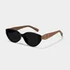 Gafas de Sol Estilo Retro Dulces Ojo de Gato con Textura de Madera para Protección Solar, Sesiones de Fotos, Protección UV, Versátiles Gafas de Sol Negras Ah