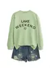 Fin de semana lago Amazon Wish tienda independiente casual versátil cómoda sudadera de otoño e invierno para mujer en stock