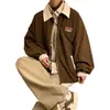 Chaqueta retro de estilo americano para hombre, otoño, diseño de nicho, combinación de colores, marca de moda, chaqueta informal holgada de calle para pareja