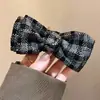Horquilla con lazo a cuadros vintage para mujer, estilo alta gama, Sense 2024, nuevo artefacto, con cabeza esférica, con clip de tiburón en la parte trasera.