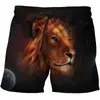 Calças de Praia 2020 Estampa de Caveira de Leão Amazon Tendência de Verão Casual Calça Reta Estampada Shorts Masculino
