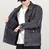 Jaqueta americana resistente para homens, nova jaqueta jeans primavera/verão, roupas masculinas, caimento solto, estilosa, top casual para trabalho