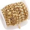 Cadena de Corazón de Flor de Esmalte Dorado Flor Dorada de Conservación de Color Transfronteriza Europea y Americana Cadena de Flor de Cinco Pétalos de Acero Inoxidable Cadena de Flor de Goteo de Aceite Accesorios de Joyería DIY