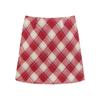 Falda Corta Acampanada de Otoño e Invierno 2024, Versátil, Aspecto Adelgazante y Diseño de Alta Gama, Falda Roja de Lana de Cintura Alta para Mujer