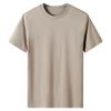 Camiseta básica japonesa de manga corta para mujer, color sólido, 220 g, color blanco puro, de algodón peinado, para hombre, de media manga, interior, ancha y holgada, para verano.