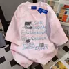 Camiseta de Manga Corta Tie-Dye con Letras de Algodón 100% Puro, Estilo Europeo y Americano de Nicho, Unisex para Hombres y Mujeres, Tops Sueltos de Cuello Redondo para Parejas de Verano