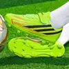 Competencia transfronteriza nueva para niños, deportes de césped al aire libre, entrenamiento, competición, tacos largos, antideslizantes, transpirables, resistentes al desgaste, zapatillas de fútbol, venta al por mayor