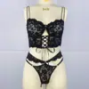 Nuevo Corsé de Encaje Floral Tridimensional con Cuentas Pure Desire Lencería con Tirantes Soporte de Acero Encaje Sexy Transparente Conjunto de Lencería