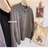 Top de Punto con Parches y Bordado de Corazón, Cárdigan de Lana 100%, Abrigo Suéter de Nuevo Diseño para Otoño e Invierno
