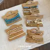 Conjunto de Pulseiras Borboleta com Contas de Vidro Estilo Férias Retrô Pulseira de Luxo Leve com Toque de Alto Padrão Pulseira Pequena de Moda de Nicho Joia para Mãos