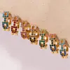Pendientes de Aro Pequeños Exquisitos Súper Brillantes de Circonita Cúbica de Ensueño Acero Inoxidable Chapado en Oro Real de 18K Pendientes Versátiles