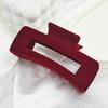 Pinza Grande de Terciopelo Otoño e Invierno Pinza para el Pelo Flockada Superficie de Terciopelo Rojo Grande Accesorios de Año Nuevo Accesorios para el Cabello Pinza de Tiburón Venta al por Mayor