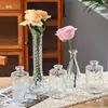 Jarrón Pequeño de Vidrio Estilo Retro Francés Ins Transparente Contenedor para Arreglo Floral Hidropónico Adorno de Decoración de Mesa