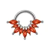 Anillo Dividido de Acero Inoxidable con Forma de Espina de Pescado Nuevo Transfronterizo Anillo de Nariz Múltiples Circón Marquise Pendientes de Perforación Joyería