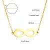 Colar com Pingente Número 8 Transfronteiriço Design de Nicho Corrente Geométrica para Clavícula Pulseira da Moda Joias de Aço Inoxidável para Mulheres