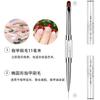 Lápiz de fototerapia de doble cabeza lápiz de uñas 2 lápices de construcción de uñas tono de color gel empujador de acero mango largo cepillo de uñas