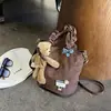 Bolso bandolera Maillard para mujer, retro, casual, nuevo otoño/invierno 2026, estampado de leopardo, el bolso tipo cubo de moda de este año