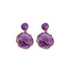 Pendientes Morados de Verano Elegantes y Exquisitos Flor de Cristal Pendientes Super Hada Amor Combinan con Todo Atmosféricos Personalizados Pendientes de Moda